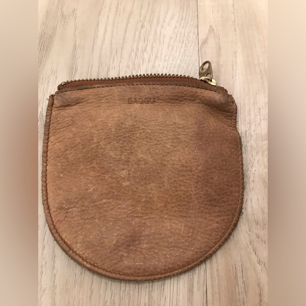 Baggu Brown Leather small Pouch *Read* - Picture 3 of 11